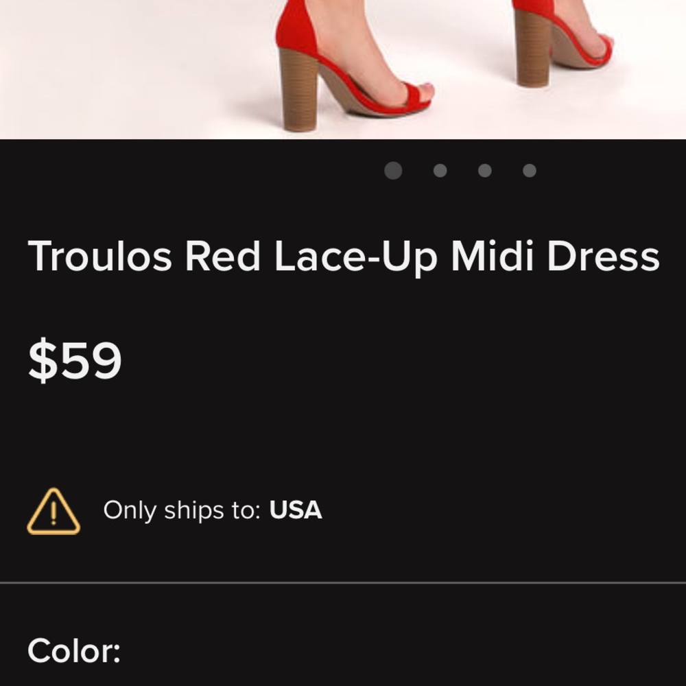 EUC Lulu’s Size Small Troulos Red Lace-Up Midi Dress - Picture 5 of 9